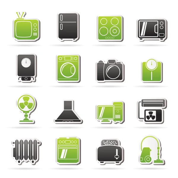 Electrodomésticos e iconos electrónicos — Archivo Imágenes Vectoriales