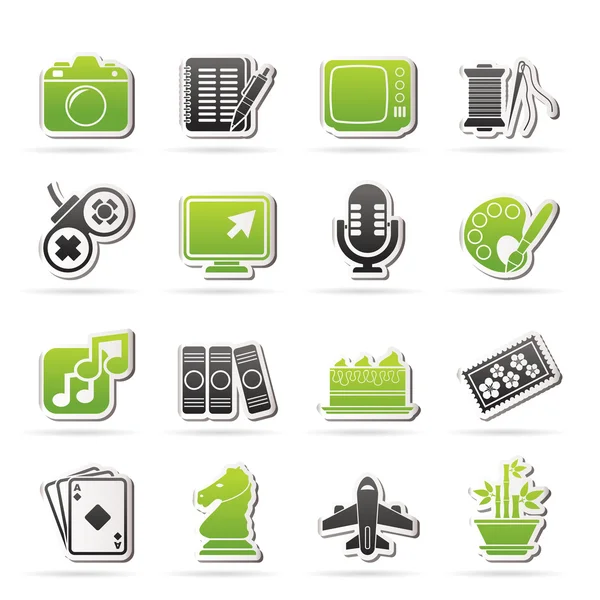 Hobbies and leisure Icons — Stock Vector