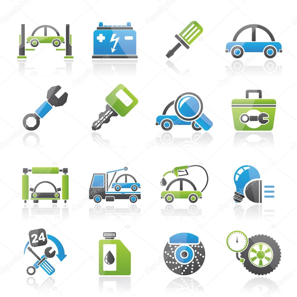 Car service maintenance icons