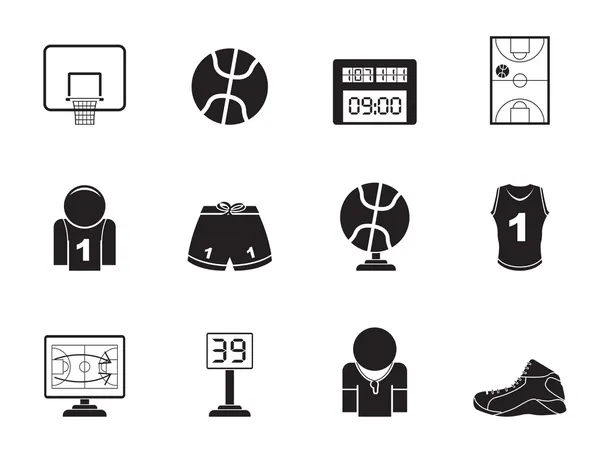 Silhouette Basketball and sport icons — Stock Vector