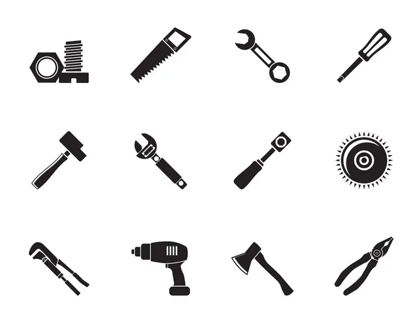 Silhouette different kind of tools icons — Stock Vector