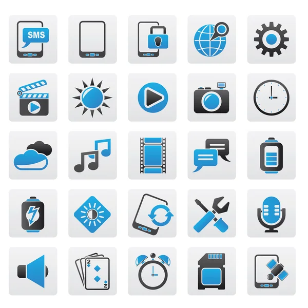 Iconos de interfaz de teléfono móvil — Vector de stock