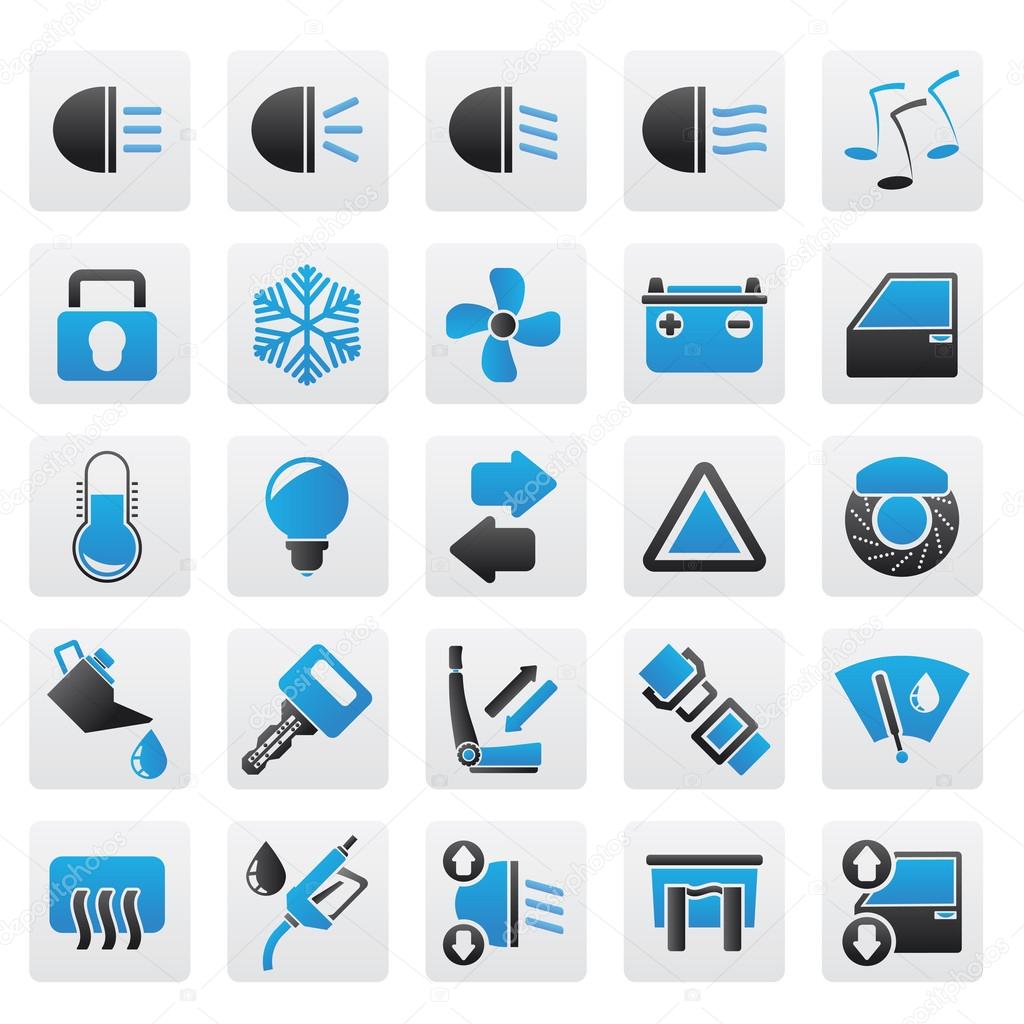 Car interface sign and icons