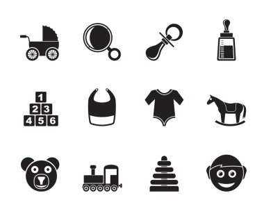 siluet simgeler bebek ve çocuk