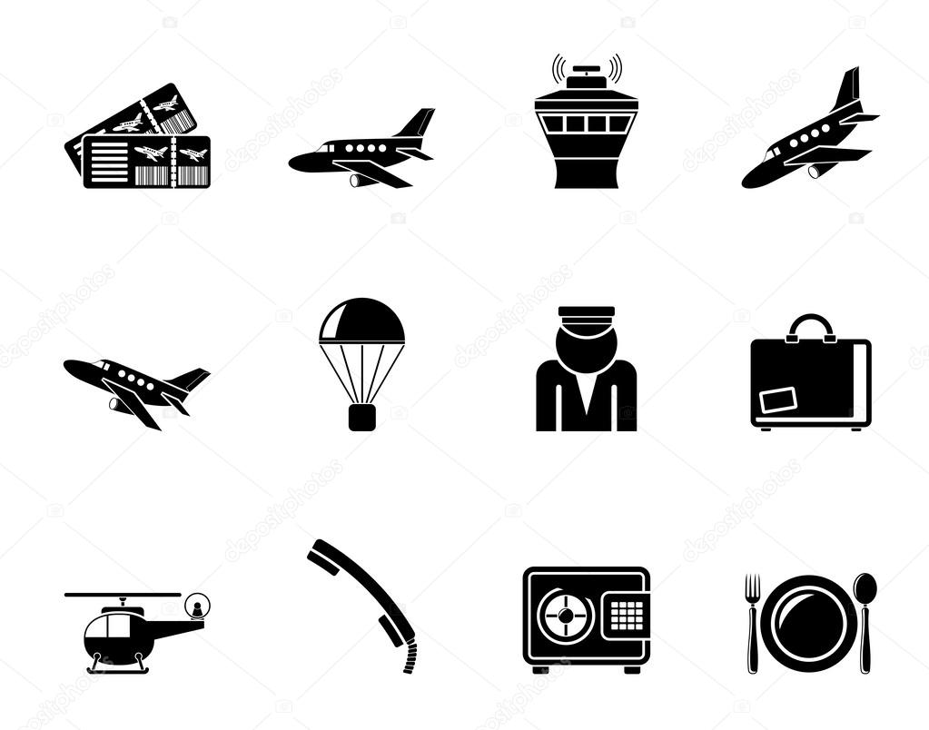 Silhouette Airport and travel icons