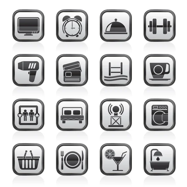 Hotel and Motel facilities icons — Stock Vector