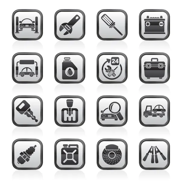 Auto parti e servizi icone — Vettoriale Stock