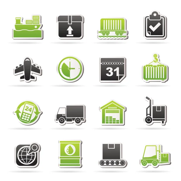 Symbole für Logistik und Versand — Stockvektor