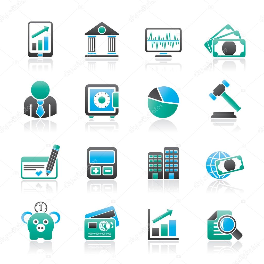 Business, finance and bank icons