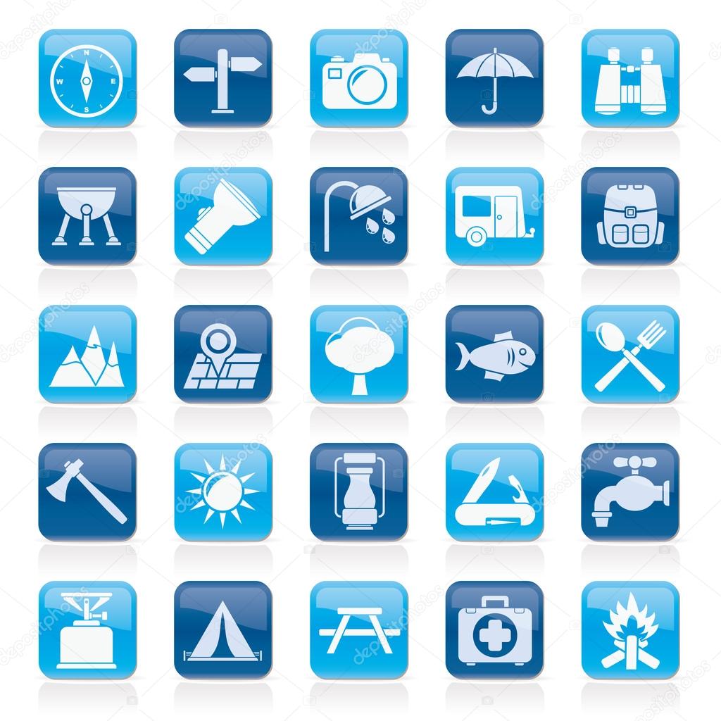 Camping and tourism icons