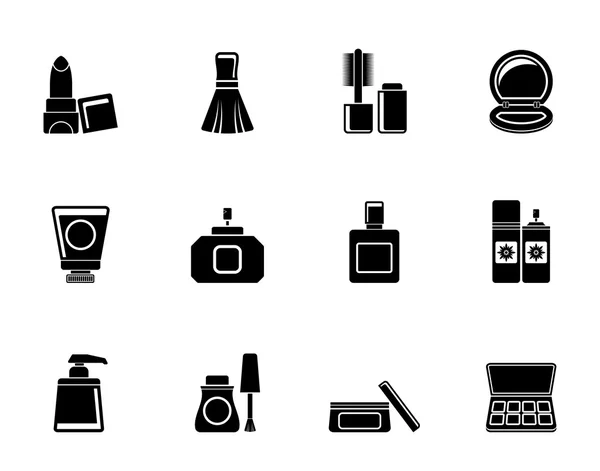 Silhouette Cosmétique Industrie et icônes de beauté — Image vectorielle