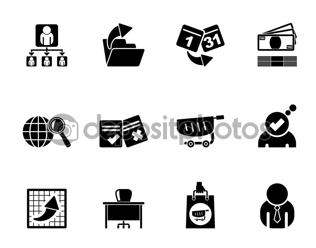 Silhouette Business,  Management and office icons