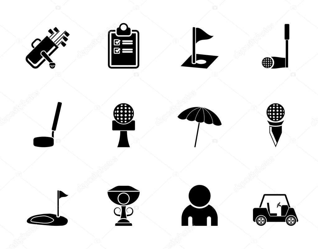 Silhouette golf and sport icons