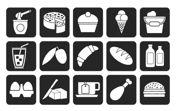 剪影乳制品 — — 食品和饮料的图标 — 图库矢量图片