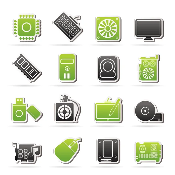 Computer part icons — Stock Vector