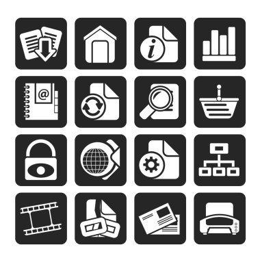 siluet web sitesi ve internet simgeler