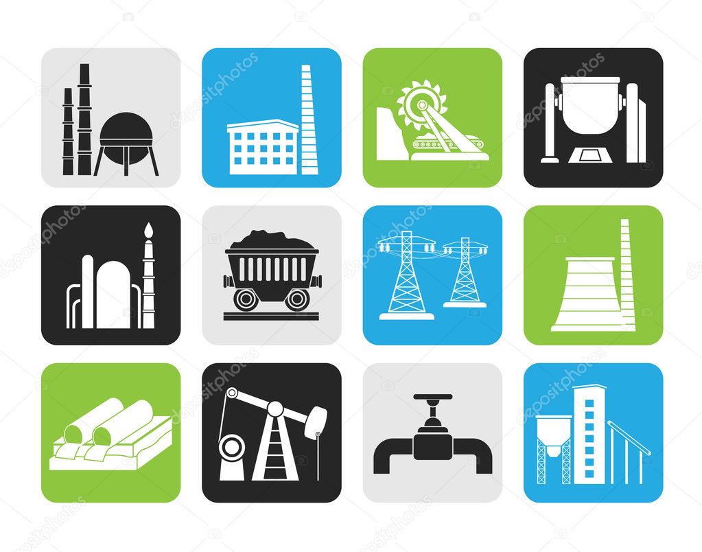 Silhouette Heavy industry icons
