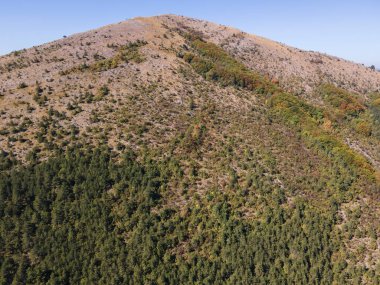 Bulgaristan 'ın Pernik bölgesindeki Lyubash Dağı' nın İnanılmaz Sonbahar Manzarası