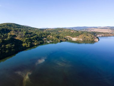 Bulgaristan 'ın Pernik Bölgesi, Pchelina Reservoir havadan görüşü