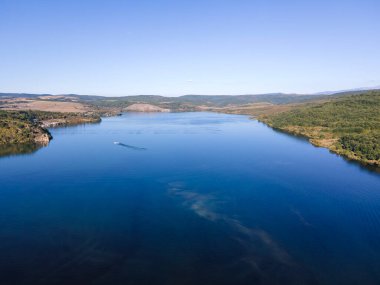 Bulgaristan 'ın Pernik Bölgesi, Pchelina Reservoir havadan görüşü