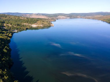 Bulgaristan 'ın Pernik Bölgesi, Pchelina Reservoir havadan görüşü