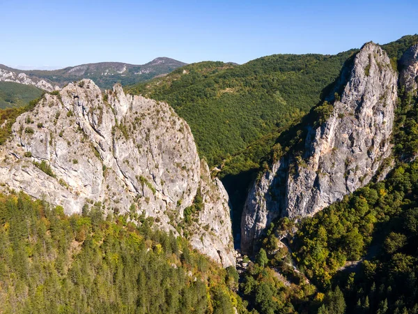 stock image Aerial view of Erma River Gorge near town of Tran, Bulgaria