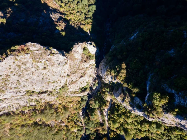 Вид Воздуха Ущелье Реки Эрма Рядом Городом Тран Болгария — стоковое фото