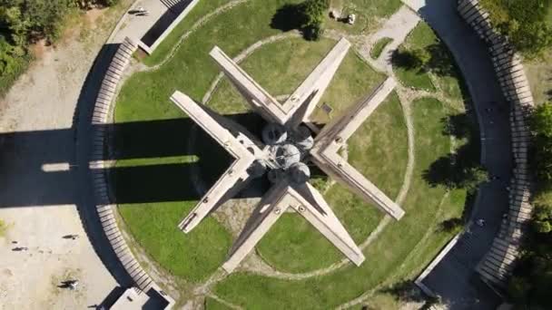 Sofia Bulgarien September 2021 Luftaufnahme Des Memorial Peace Zname Mira — Stockvideo