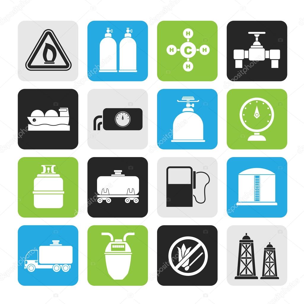 Silhouette Natural gas objects and icons