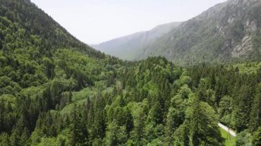 Kirilova Polyana (Cyril çayırı), Kyustendil bölgesi, Bulgaristan yakınlarındaki Rila Dağı 'nın havadan görüntüsü
