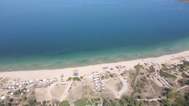 Vedere Aeriană Plajei Gradina Grădină Lângă Orașul Sozopol Regiunea Burgas — Videoclip de stoc