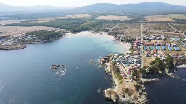 Vista Aérea Playa Arapya Cerca Ciudad Tsarevo Región Burgas Bulgaria — Vídeos de Stock