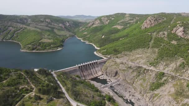 Widok Lotu Ptaka Zbiornik Wodny Studen Kladenets Obwód Kardzhali Bułgaria — Wideo stockowe