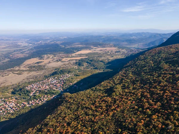 stock image Amazing Aerial Autumn Landscape of Balkan Mountains near town of Vratsa, Bulgaria