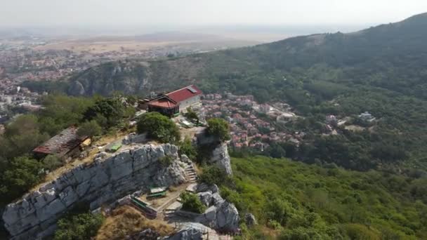 Veduta Aerea Della Chiesa San Demetrio Salonicco Vicino Asenovgrad Regione — Video Stock