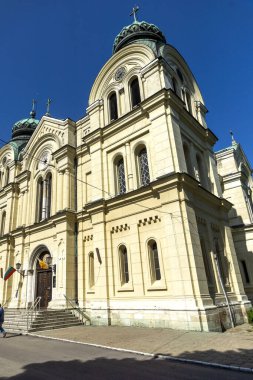 VIDIN, BULGARIA - 23 Mayıs 2021: Bulgaristan 'ın Vidin kentinin merkezindeki Selanik Saint Demetrius Katedrali