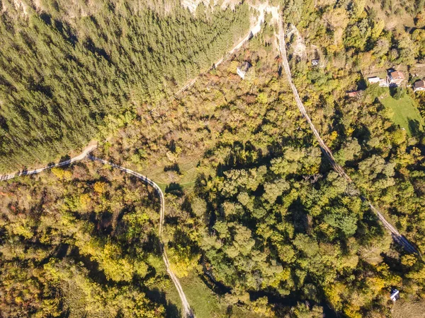 Vue Aérienne Automne Gorge Rivière Nishava Balkans Bulgarie — Photo