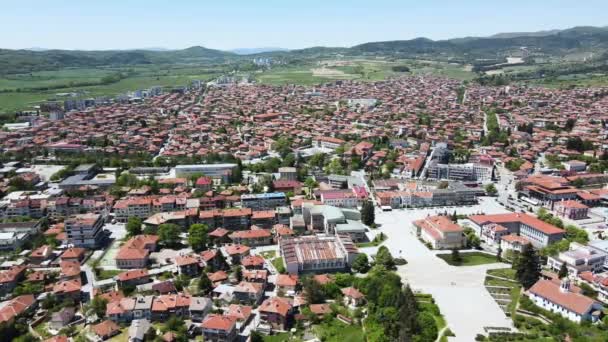 Αεροφωτογραφία Της Ιστορικής Πόλης Panagyurishte Pazardzhik Region Βουλγαρία — Αρχείο Βίντεο