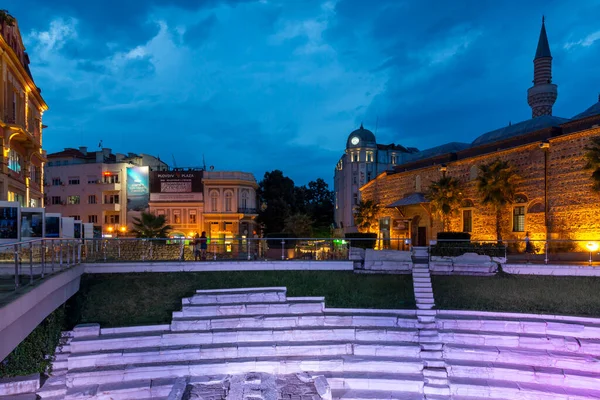Plovdiv Bulgaria August 2021 Закат Площади Джумая Городе Пловдив Болгария — стоковое фото