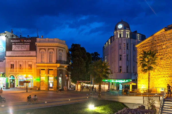 Plovdiv Bulharsko August 2021 Pohled Západ Slunce Náměstí Dzhumája Bulharském — Stock fotografie