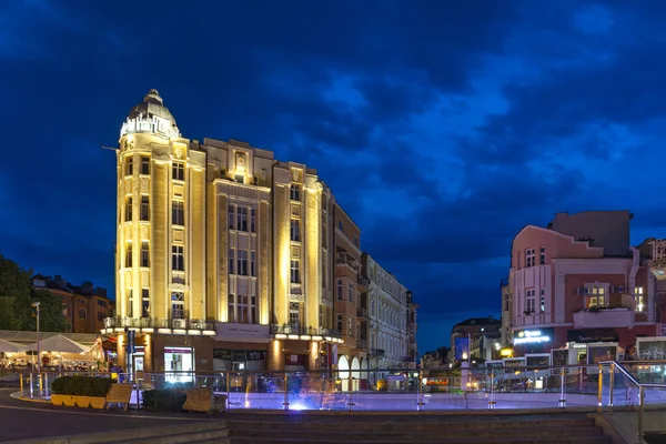 Plovdiv Bulgária Agosto 2021 Vista Pôr Sol Praça Dzhumaya Cidade — Fotografia de Stock