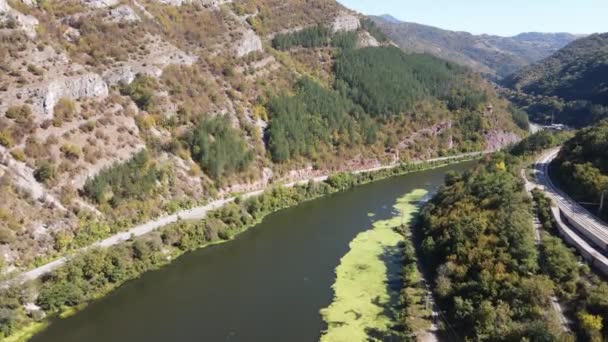 Vista Aérea Garganta Del Río Iskar Montañas Los Balcanes Región — Vídeo de stock