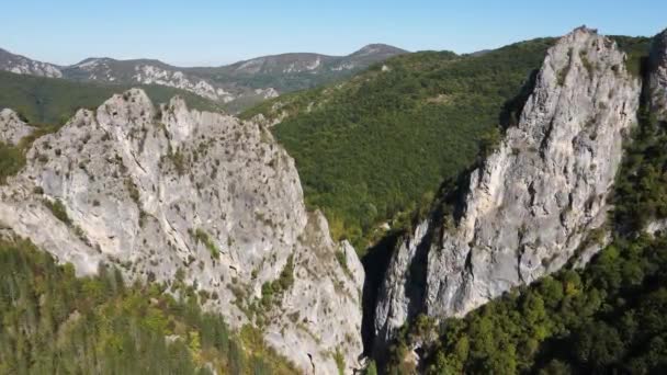 Vue Aérienne Gorge Rivière Erma Près Ville Tran Bulgarie — Video