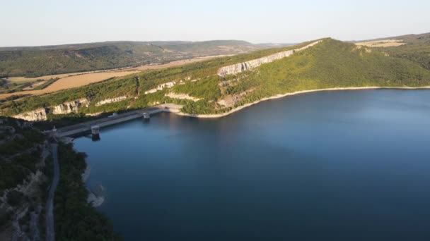 Вид Повітря Александар Стамболійський Водосховище Габрово Велико Тирново Регіони Болгарія — стокове відео