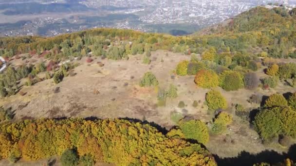 Increíble Vista Aérea Otoño Montaña Vitosha Bulgaria — Vídeos de Stock