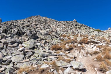 Bulgaristan 'ın Pirin Dağı' ndaki Polezhan zirvesinin muhteşem manzarası