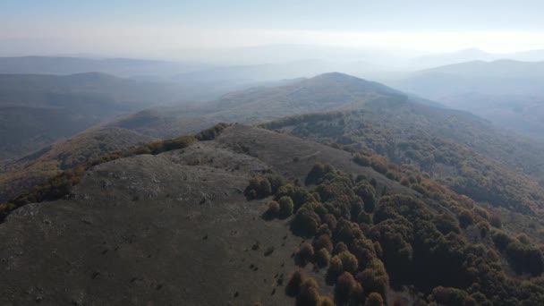 Amazing Autumn Landscape Erul Mountain Golemi Peak Pernik Region Bulgaria — Stok Video