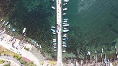 Bulgaristan 'ın Burgaz Bölgesi Ahtopol kentindeki inanılmaz hava manzaralı kasaba 