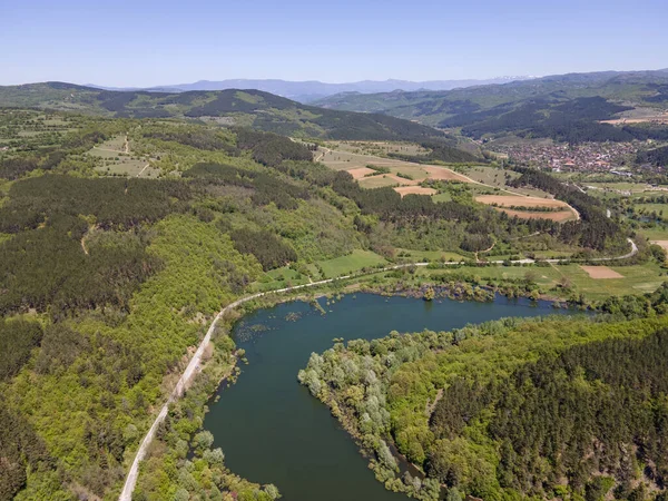 Veduta Aerea Del Serbatoio Topolnitsa Montagna Sredna Gora Bulgaria — Foto Stock