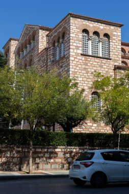 THESSALONIKI, GREECE - 22 Eylül 2019: Yunanistan 'ın orta Makedonya kenti Selanik' teki antik Bizans Saint Demetrios Kilisesi
